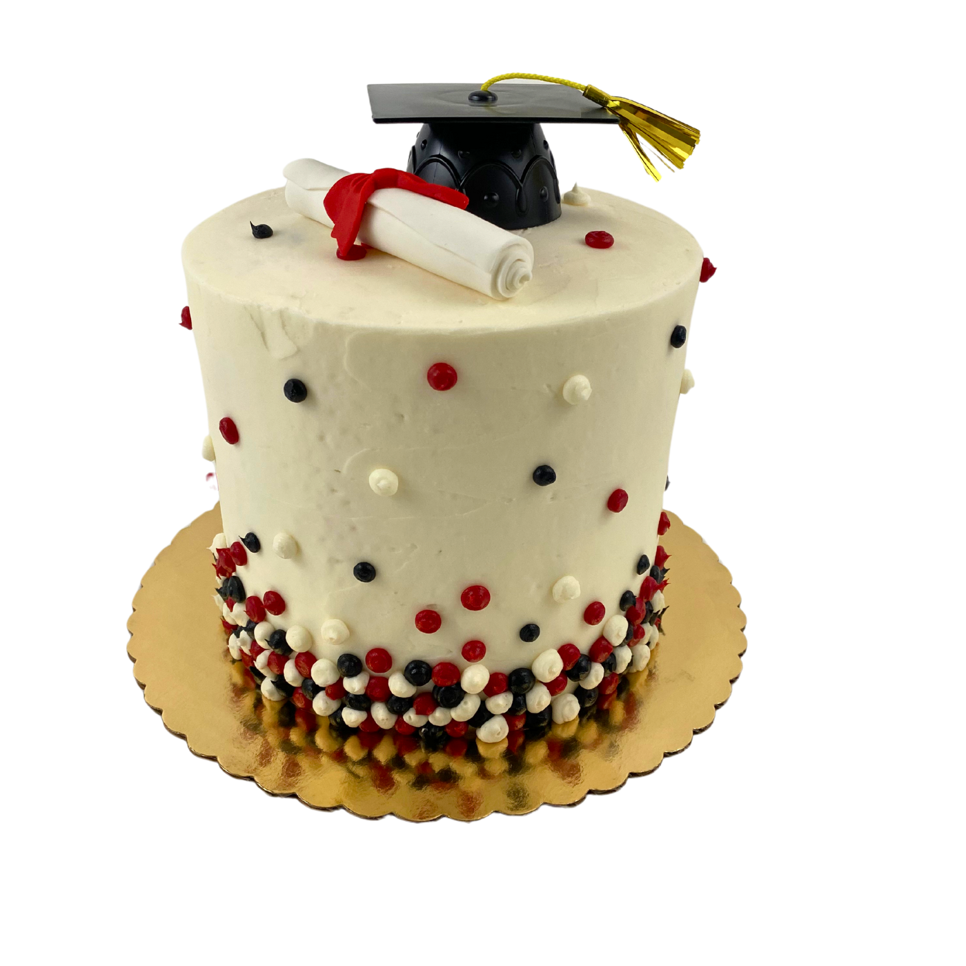 Polka Dot Graduation Cake