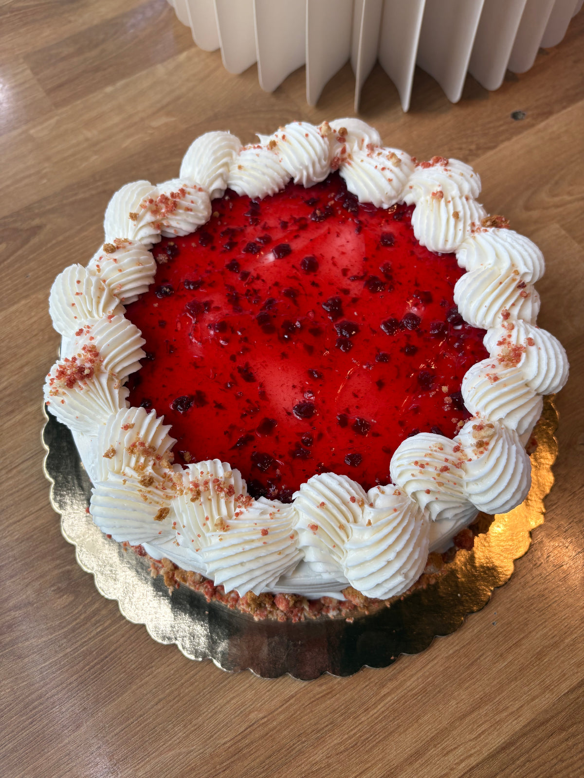 8” Vanilla Strawberry cake- Short