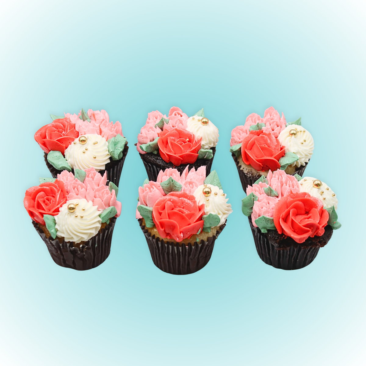 Valentine's Day Floral Cupcakes