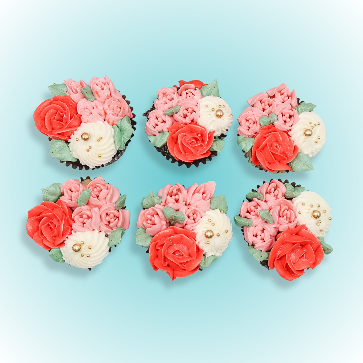 Valentine's Day Floral Cupcakes