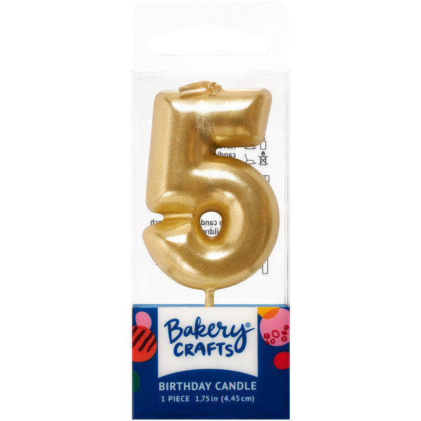 Mini Gold Numeral Candles