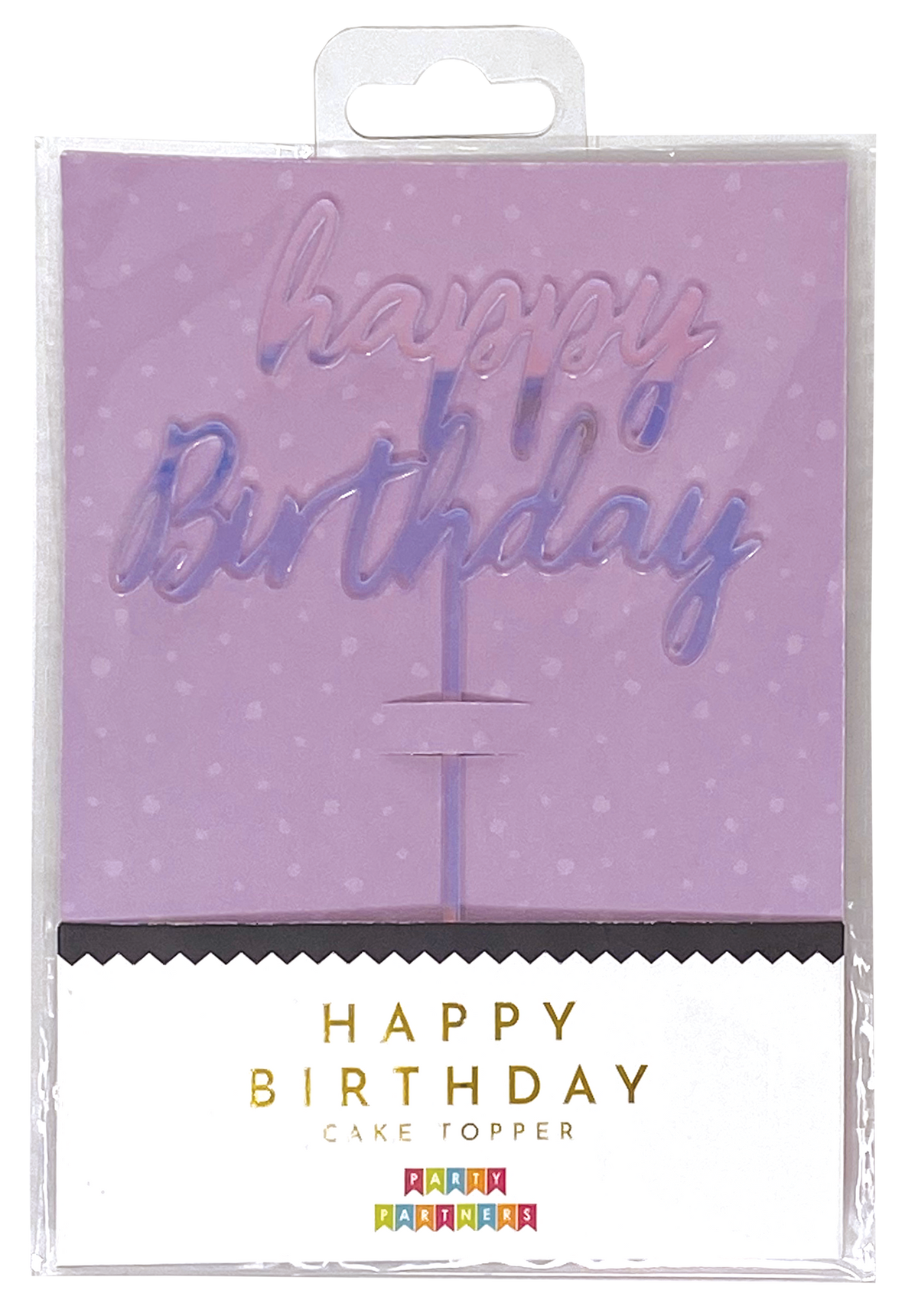 Iridescent Happy Birthday Cake Topper