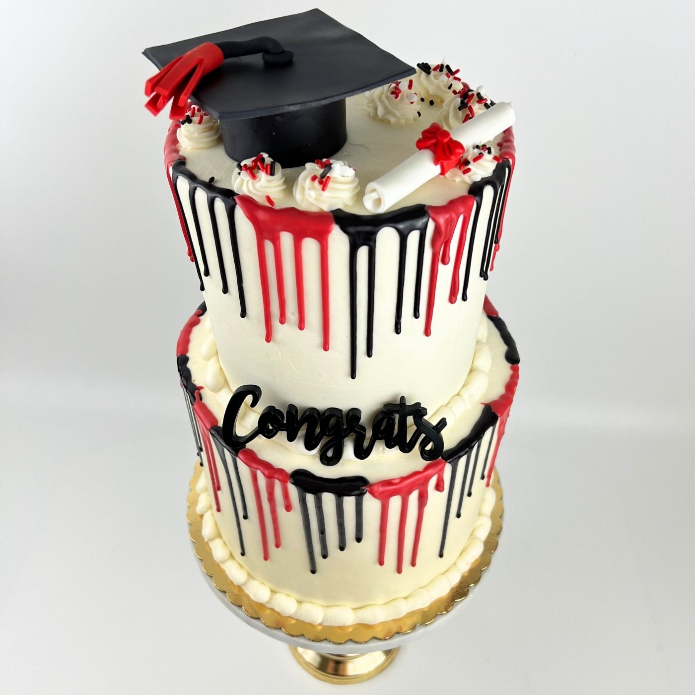 Two-Tier Graduation Cake Drip