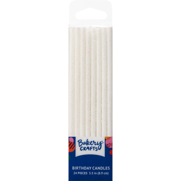 Slim glitter white Candle