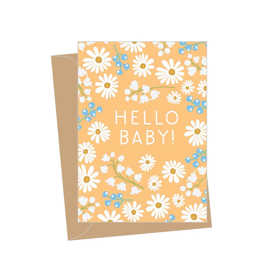 Mini New Baby White Daisies, Folded Enclosure Cards