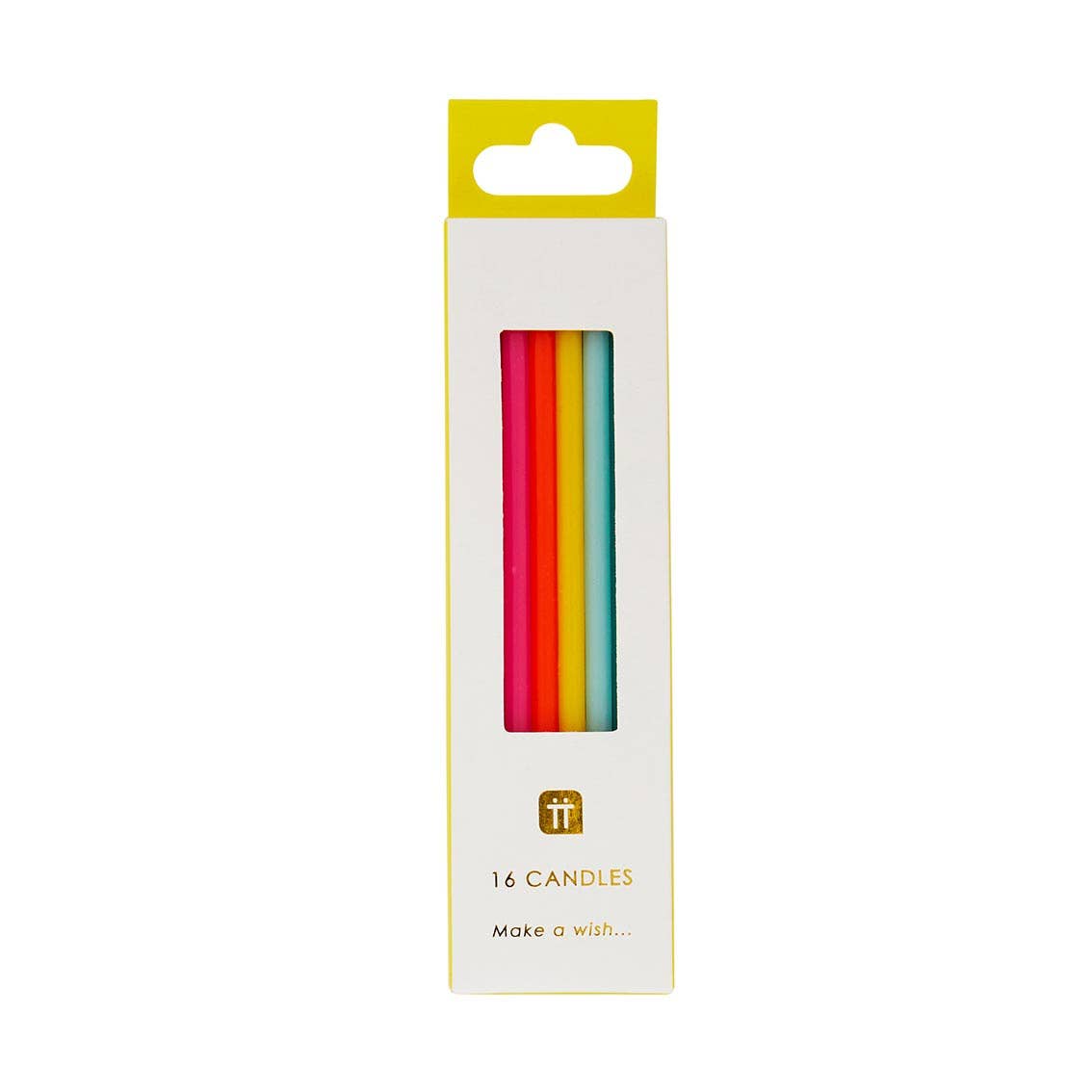 Tall Rainbow Birthday Candles | 16 Pack