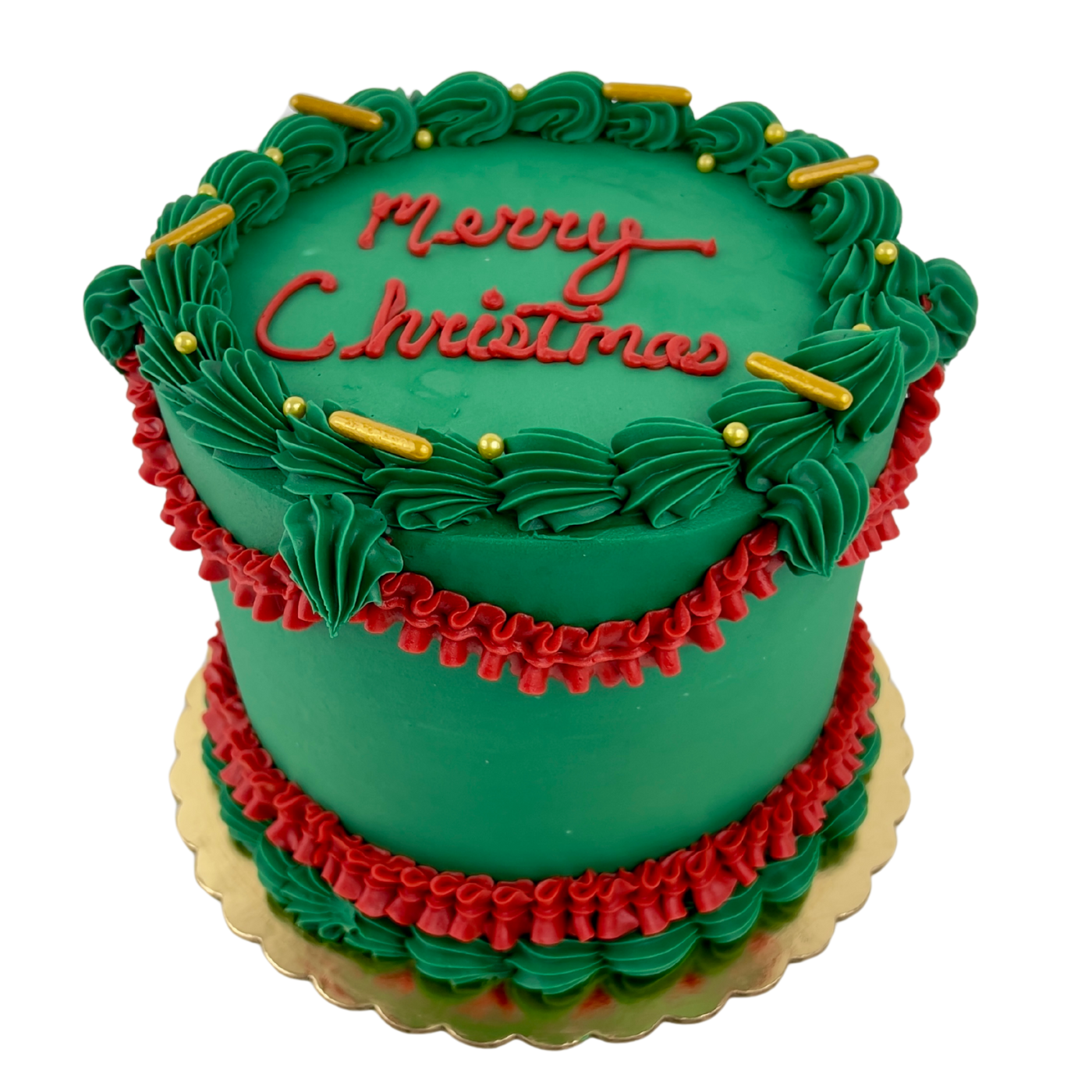 Vintage Piped Christmas Cake