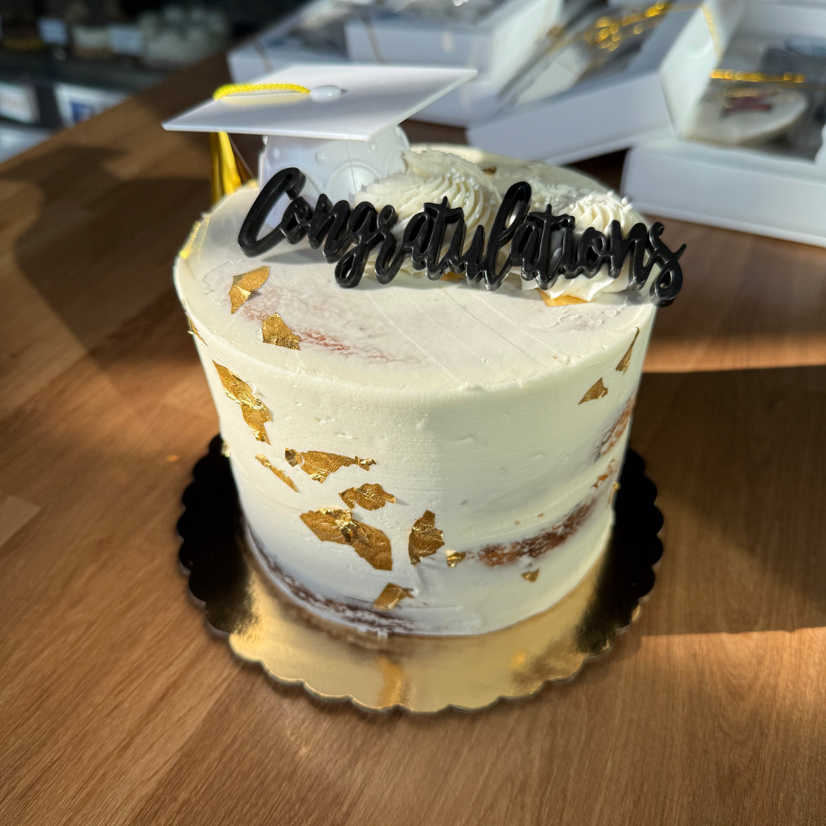 6” Marble Graduation Cake