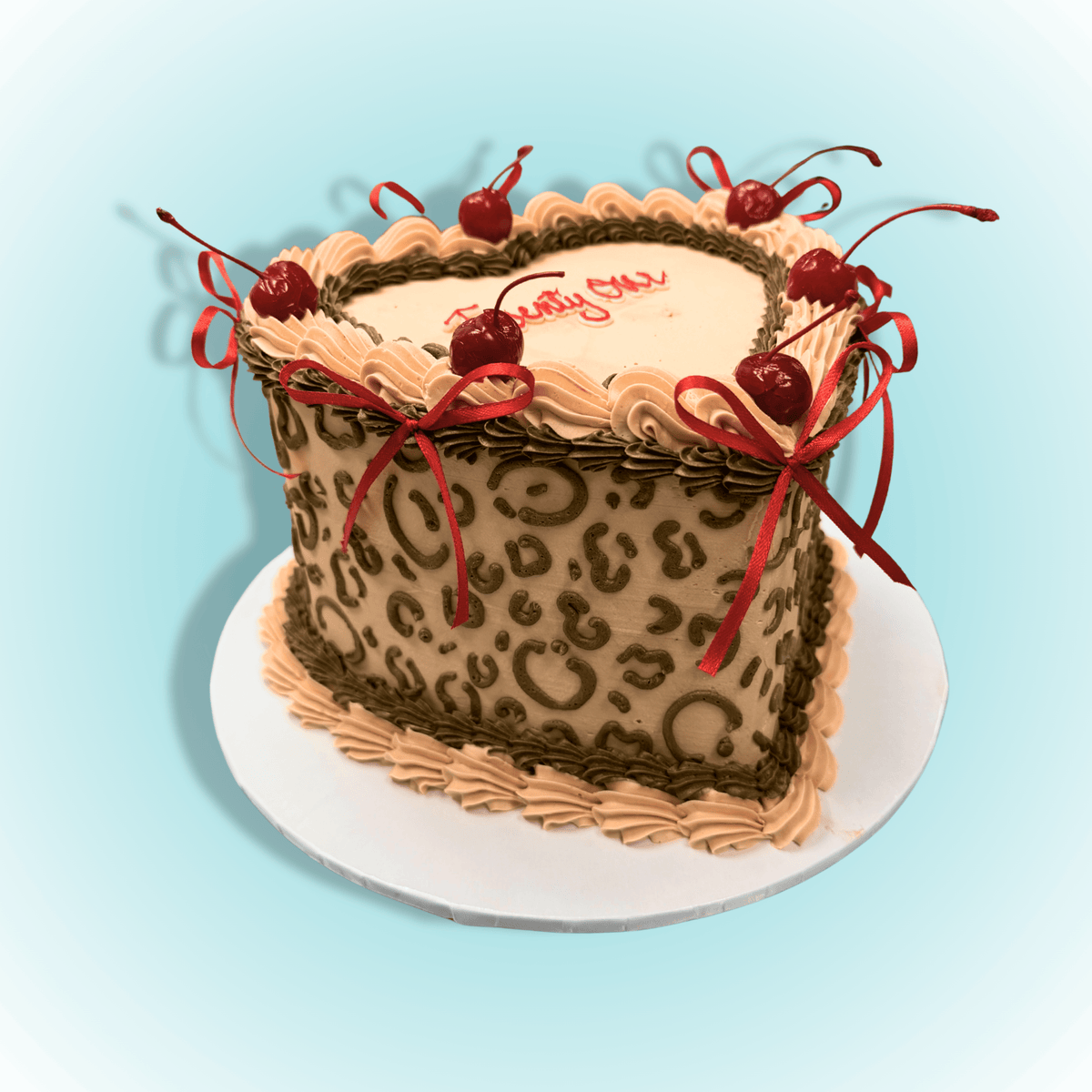 Cheetah Print Cherry Cake