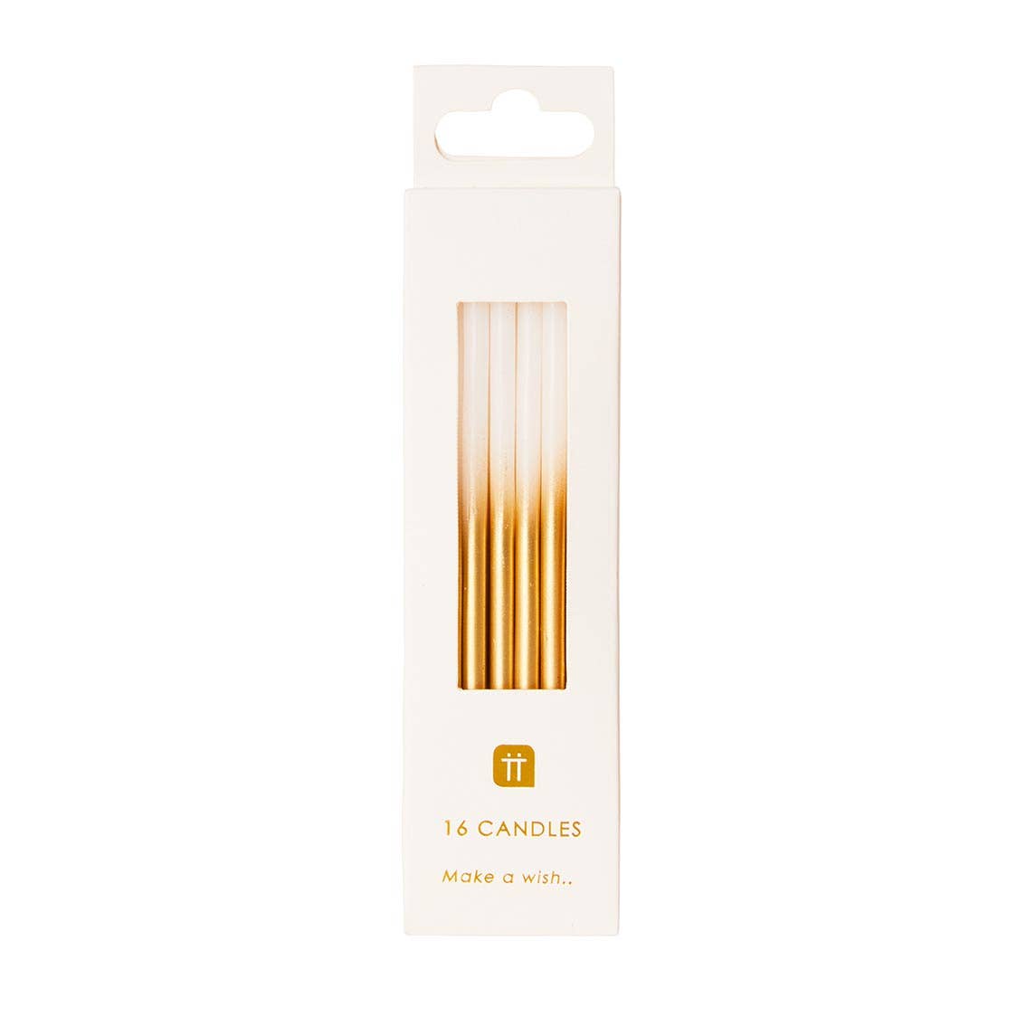 White & Gold Birthday Candles | 16 Pack