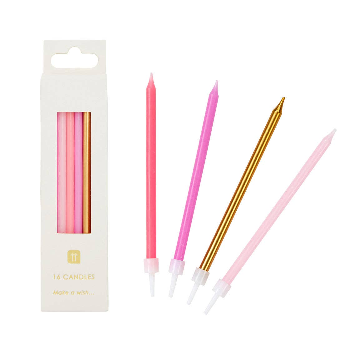 Rose Birthday Candles - 16 Pack | Cake Candles |