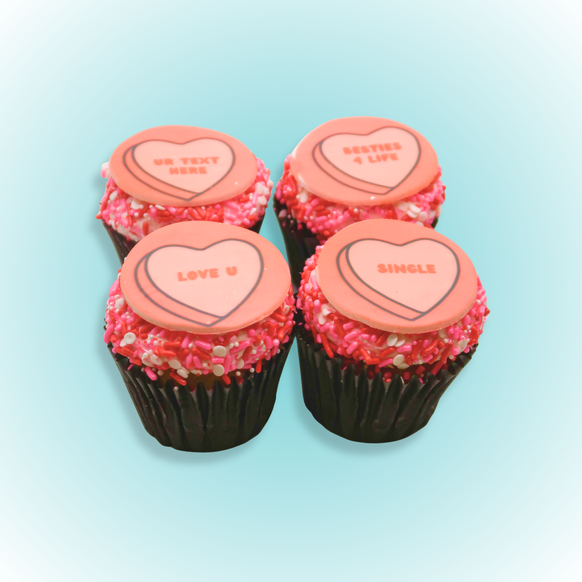 Customizable Conversation Heart Cupcakes (preorder)