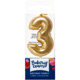 Mini Gold Numeral Candles