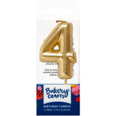Mini Gold Numeral Candles