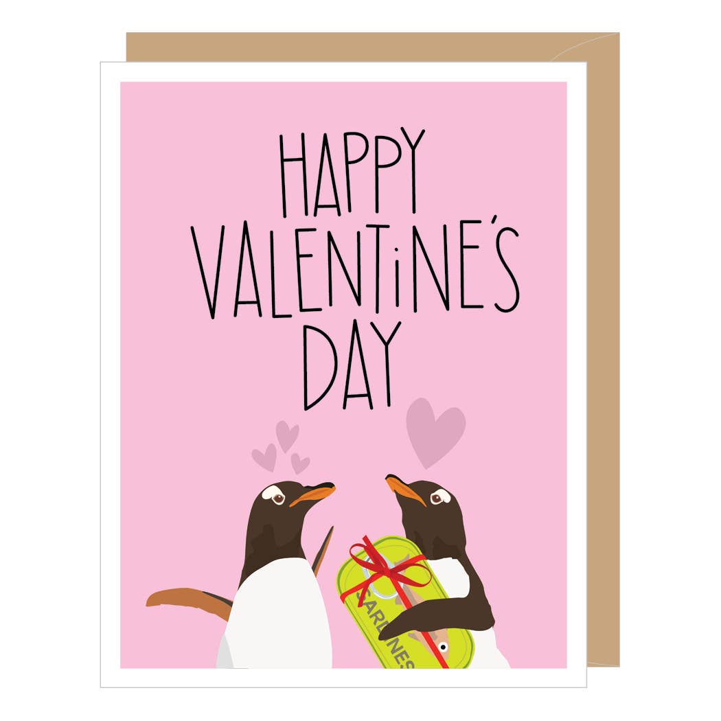 Penguin + Sardines Valentine's Day Card