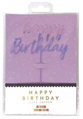 Iridescent Happy Birthday Cake Topper