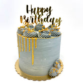 Gold and Grey Birthday Cake