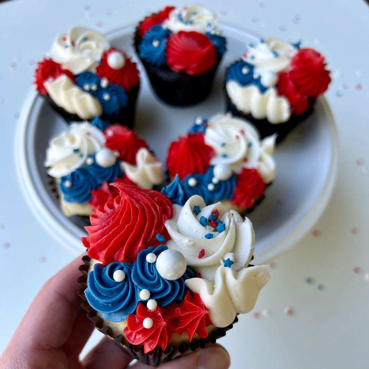 Red, White, & Blue Cupcakes