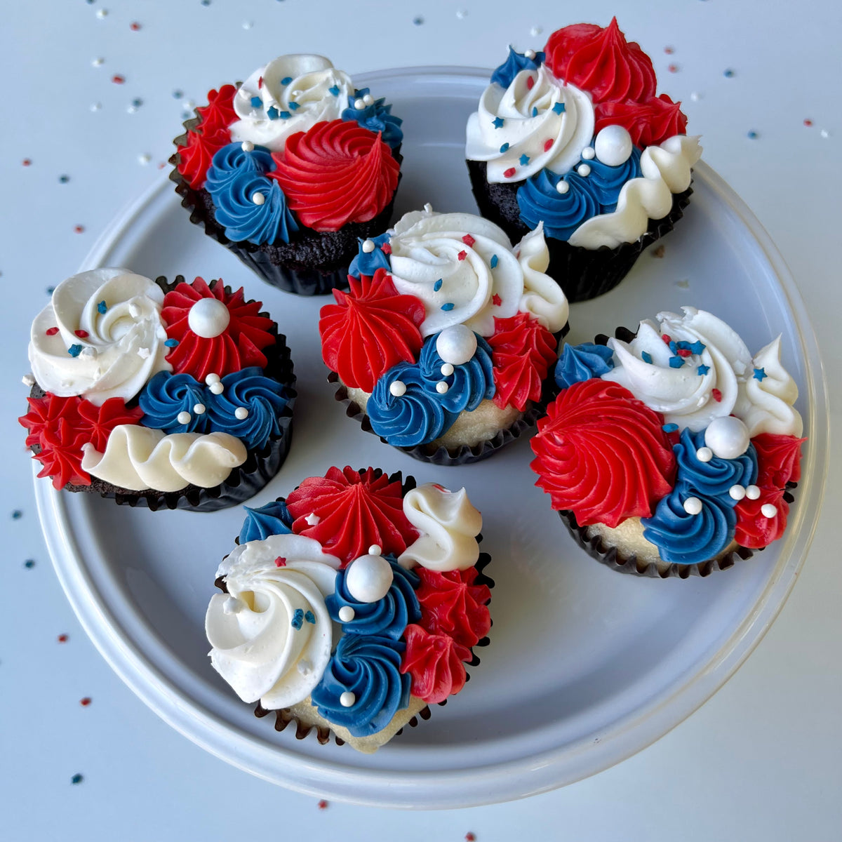 Red, White, & Blue Cupcakes